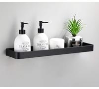 AJINGELA Scaffale sospeso da parete, in metallo, nero, per bagno, mensola da parete, salvaspazio, antiruggine, extra forte, mensole galleggianti (60 cm)