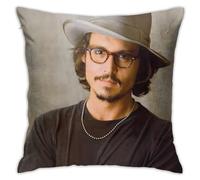 AJIUZI Johnny Depp - Federa morbida e confortevole con cerniera, 45,7 x 45,7 cm