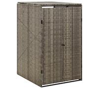 AJJHUUKI Capanno singolo per bidone con ruote, grigio, 70 x 80 x 117 cm, in polyrattan