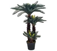 AJJHUUKI Decor-Artificial Flora - Pianta artificiale di palma Cycas con vaso, 125 cm, colore: Verde