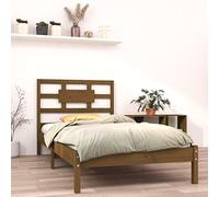 AJJHUUKI Home-Letti e accessori,Telaio del letto e del letto,Giroletto senza materasso Marrone miele 100x200 cm Legno Massiccio