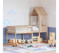 AJJHUUKI Letti & Accessori-Letti & Telaio del letto-Letto Alto Senza Materasso 75x190 cm Singolo Piccolo Legno di Pino Massello