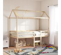 AJJHUUKI Letti & Accessori-Letti & Telaio del letto-Letto Alto Senza Materasso 75x190 cm Singolo Piccolo Legno di Pino Massello