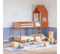 AJJHUUKI Letti & Accessori-Letto & Letto Telaio Accessori-Letto Bambini Tetto Cera Marrone 55x99x139.5 cm Legno massello Pino