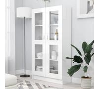 AJJHUUKI Librerie e mensole in vetrina, 82,5 x 30,5 x 150 cm, in legno ingegnerizzato bianco lucido