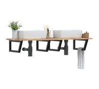 AJJHUUKI Mensola per lavabo a parete in acciaio e legno massello Acacia-Furniture, armadi e stoccaggio, unità di vanità, unità di vanità del bagno