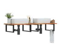 AJJHUUKI Mensola per lavabo a parete in acciaio e legno massello Acacia-Furniture, armadi e stoccaggio, unità di vanità, unità di vanità del bagno