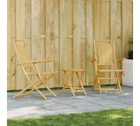 AJJHUUKI Outdoor Outdoor Furniture Sets-3 Piece Bistro Set Bamboo