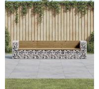 AJJHUUKI Panchina da giardino design gabbione 287x71x65,5 cm impregnato legno di pino,mobili da esterno,sedute all'aperto,panchine da esterno