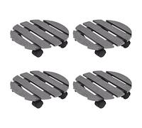 AJJHUUKI Prato & Giardino-Giardinaggio-Supporti per Piante Carrelli 4 pz Grigio 30x7,5 cm WPC