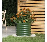 AJJHUUKI Prato & Giardino - Vasi e fioriere - Fioriera da giardino in acciaio verniciato a polvere, 40 x 40 x 36 cm, verde
