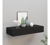 AJJHUUKI Scaffalatura da parete con ripiani e mensole da parete, per cassetti, in MDF, 60 x 23,5 x 10 cm, colore: nero