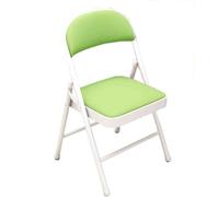 AJKNCVPEA Sedia pieghevole da interno, imbottita, ideale per il trucco, la lettura e il relax, con comodo cuscino di seduta spesso e schienale curvo in pelle sintetica(Green)