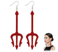 AJNZAU 1 Paio Punk Diavoli Forcone Orecchini A Goccia, Pendenti In Acrilico A Forma Di Tridente, Accessorio Diavolo Per Costumi E Feste Di Halloween, Per Donne