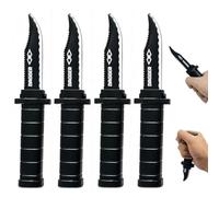 AJNZAU 4 Pezzi Coltello A Scatto, Design Realistico Leggero E Portatile, Coltello A Lama Retrattile Per Scherzi, Magia, Halloween (Plastica)