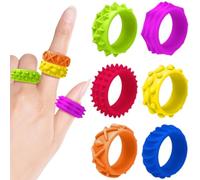 AJNZAU 6 Pezzi Squishy Dumpling, Anelli Sensoriali In Silicone 6 Colori, Massaggio Delle Dita Per Ridurre Lo Stress, Ideali Per Adhd, Autismo, Concentrazione