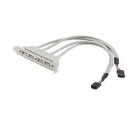 AJOHBM 2/4 Port USB Staffa Cavo, Staffa della Scheda Madre USB 2.0. 9 Pin a 2 x all'adattatore Femminile, USB 3.0 2 0pin Intestazione a 2 Porte USB 3 Splitter (Size : 0.3m, Color : 4 Port USB 2.0)