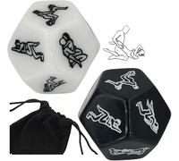 AJOHBM 2PCS Esperienza Ludica con Gioco di Dadi e Sacchetto di Immagazzinaggio, Regalo per Tempo Libero, Migliora Comunicazione - Y6D27WX6