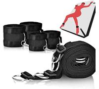 AJOHBM Cinturón de Yoga con en Nylon + para Parejas y Cinturón de Resistencia Ajustable Negro, Accesorio Deportivo para Estiramiento y Fitness en Pareja - ZF0318