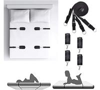 AJOHBM Cinturón de Yoga y Cinturón de Resistencia para Parejas + Ajustable en Nylon Negro, Accesorio Deportivo para Estiramiento y Fitness en Pareja - ZF822