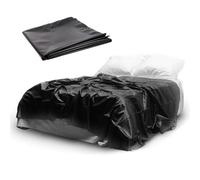 AJOHBM Copriletto Impermeabile in PVC per Materasso da Gioco - Facile da Pulire, Riutilizzabile (130x220 cm, Nero) -Y10D16Z