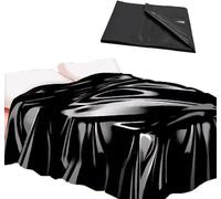 AJOHBM Copriletto matrimoniale impermeabile con copertura materasso 2,2 m*1,3 m, in PVC nero impermeabile e antiscivolo-Y6D24W