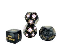 AJOHBM Dadi della Passione Set Nero 4 Pezzi per Coppie Sposate 60 Comandi per Un Gioco Intimo 0526