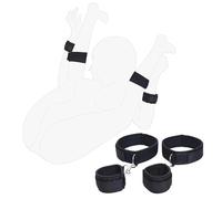AJOHBM En Nylon con Cinturón de Yoga y para Parejas + Cinturón de Resistencia Ajustable Negro, Accesorio Deportivo para Estiramiento y Fitness en Pareja - ZF124