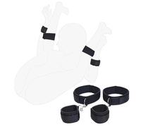 AJOHBM En Nylon Negro con Cinturón de Yoga y para Parejas + Cinturón de Resistencia Ajustable, Accesorio Deportivo para Estiramiento y Fitness en Pareja - ZF822