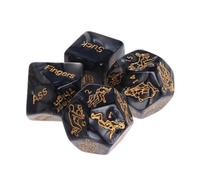 AJOHBM Gioco di Dadi per Coppie - Set di 4 Dadi Neri per Esplorare l'Intimità, Avventura Romantica in Camera da Letto 0526
