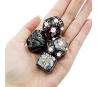 AJOHBM Gioco di Dadi per Due Persone, Set di 4 Dadi Nero: Gioco di Coppia per la Camera da Letto con 12 Posizioni Uniche e 60 Idee di Azione Intima 1031