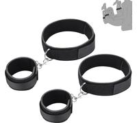 AJOHBM Para Estiramiento Cinturón de Yoga para Parejas + Cinturón de Resistencia Ajustable en Nylon Negro, Accesorio Deportivo y Fitness en Pareja - ZF0318