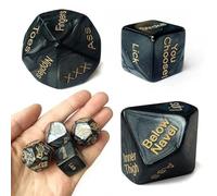 AJOHBM Set Premium per Coppie 4 Dadi di Lusso Nero 60 Istruzioni Intime Gioco Portatile per La Sera 0523