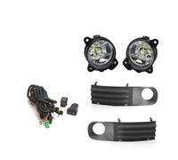 AJQBRMB Luci Antinebbia Fendinebbia LED Luce Nebbia Copertura Lampada Nebbia Griglia Cablaggio Kit Interruttore Per VW Transporter T5 Per Multivan Per Caravelle 2003-2010 Fari Fendinebbia(1 set LED)