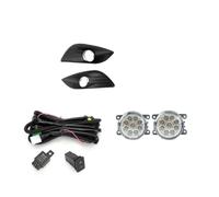 AJQBRMB Luci Antinebbia LED Faro Lampada Nebbia Griglia Copertura Lunetta Cromata Cablaggio Kit Interruttore Luci Per Ford Per Focus 2 MK2 2009 2010 2011 Fari Fendinebbia(A 1 set LED)