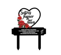 Ajqiomh Decorazioni commemorative per cimitero per tomba della sorella, placche in metallo impermeabili, 24 x 30 cm