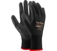 AJS LTD®, Guanti da lavoro in nylon rivestito in poliuretano, per Giardinaggio, edilizia, meccanica, nero, 24 paia, nero, .