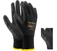 AJS LTD®, Guanti da lavoro in nylon rivestito in poliuretano, per Giardinaggio, edilizia, meccanica, nero, 24 paia, nero, .