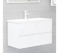 AJSEOYBS Lavandino Bagno Con Mobiletto,Set Mobili Bagno Completomobile Sottolavabo Bianco 80x38,5x45 Cm In Truciolatoadatto Per Bagno, Corridoio, Toilette, Ingresso, Soggiorno