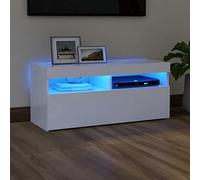 AJSEOYBS Lowboard - Credenza per TV con luci a LED, 90 x 35 x 40 cm, adatta per camera da letto, soggiorno, sale ricevimenti, salotti, sale conferenze
