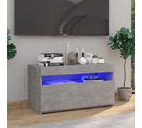 AJSEOYBS Lowboard - Credenza per TV con luci a LED, grigio cemento, 75 x 35 x 40 cm, adatta per camera da letto, soggiorno, sala ricevimenti, salotti, sale conferenze