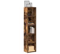 AJSEOYBS Mobili Porta CD 2 Pezzi Rovere Fumo 21x16x93,5cm Legno Multistrato con 5 Scomparti per CD DVD Blu-ray, Scaffale Moderno per Soggiorno Ufficio, Montaggio Richiesto, Sistema