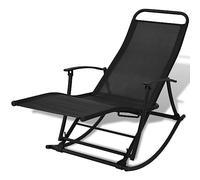 AJSEOYBS Sedia da balcone, da giardino con bracciolo, colore nero, adatta per soggiorno, camera da letto, giardino, balcone, terrazza, cucina, attività all'aperto