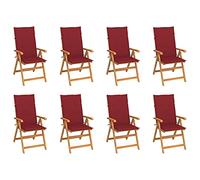 AJSEOYBS Set di mobili da giardino, con cuscino, 8 pezzi, in legno massiccio teak, adatto per soggiorno, camera da letto, giardino, balcone, terrazza, cucina, esterno