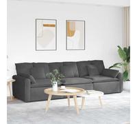 AJSEOYBS Sofà Componibile con Cuscini Grigio Scuro, Tessuto Velluto a Coste, Struttura in Metallo e Legno, Design Elegante e Confortevole, Posti a Sedere Generosi, Soluzione di Seduta