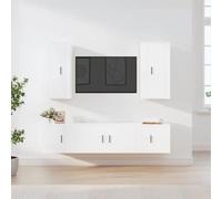 AJSEOYBS Tavolo per TV, basso, tavolo da 5 lg, set di armadi per TV, bianco, adatto per camera da letto, soggiorno, sala ricevimenti, salotti, sale conferenze