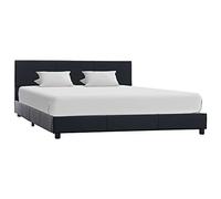AJSEOYBS Telaio per letto, letto a piattaforma, in similpelle nera, 160 x 200 cm, silenzioso, adatto per camera da letto, facile da installare