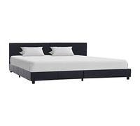 AJSEOYBS Telaio per letto, letto a piattaforma, in similpelle nera, 180 x 200 cm, silenzioso, adatto per camera da letto, facile da installare