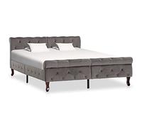 AJSEOYBS Telaio per letto, letto a piattaforma, in velluto grigio, 140 x 200 cm, silenzioso, adatto per camera da letto, facile da installare