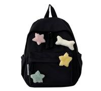 AJTUTUS 2023 Borsa a tracolla a doppia tracolla per ragazze studentesse adolescenti zaino zaino da scuola zaino da viaggio Borsa per libri alla moda con decorazione, Nero